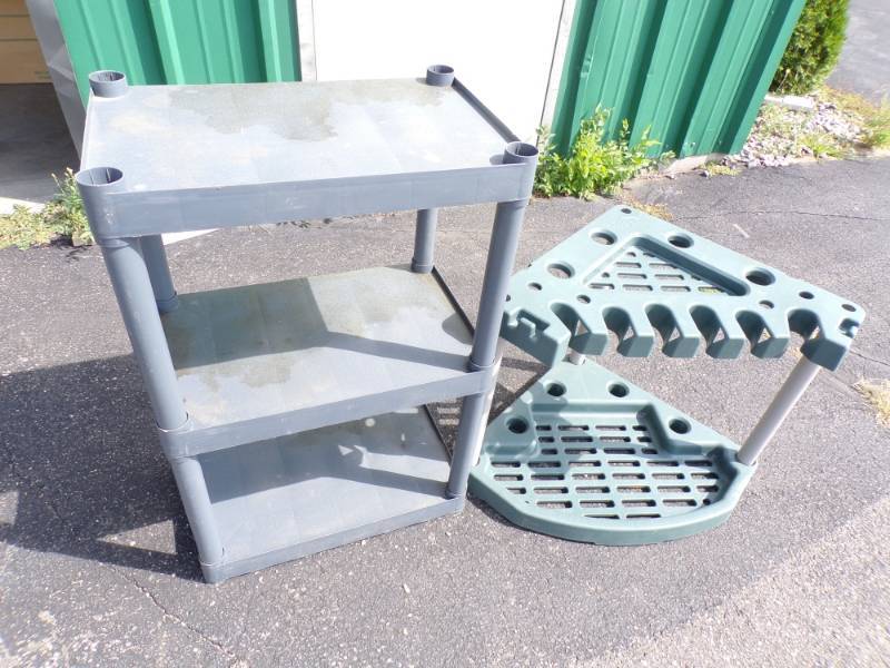 lot 83 image: Pair of Plastic Shelves