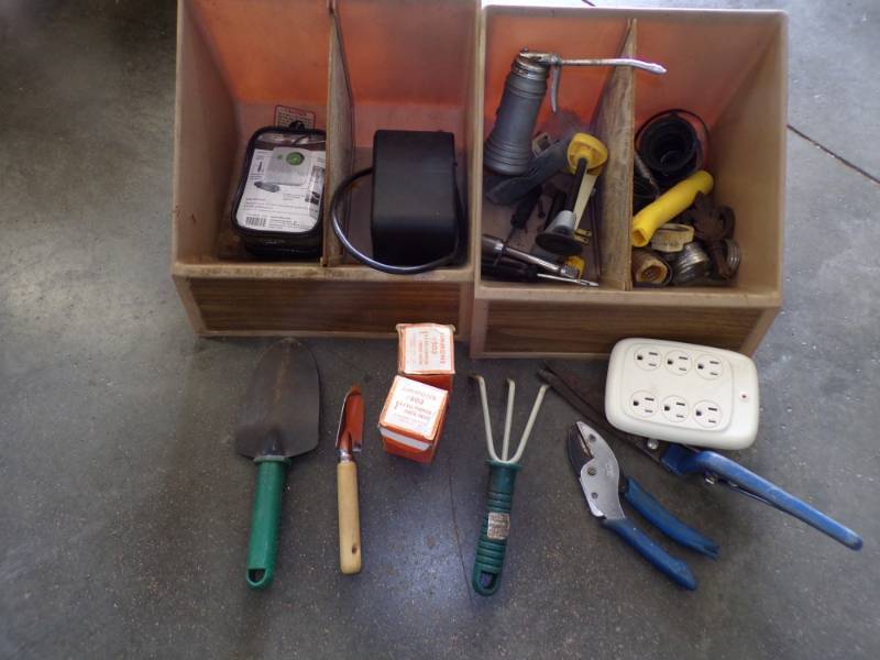 lot 96 image: Assorted hardware with Bins and 2 1 Check Valves