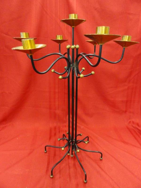 lot 24 image: Very Rare 1950s Bar Stool with Steel Legs and Comes with Candelabra