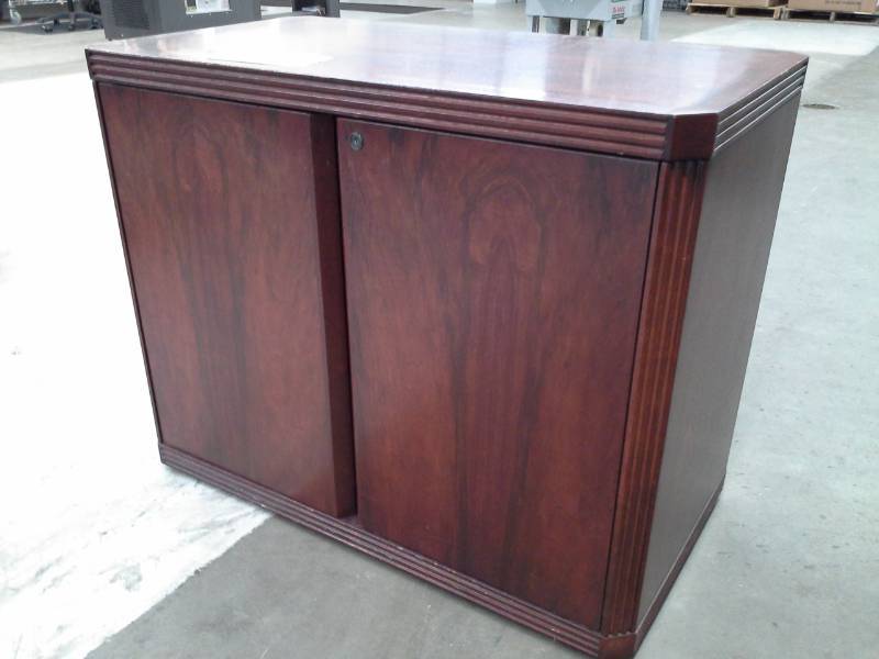 lot 1247 image: Wood Office Cabinet with 2-Drawers
