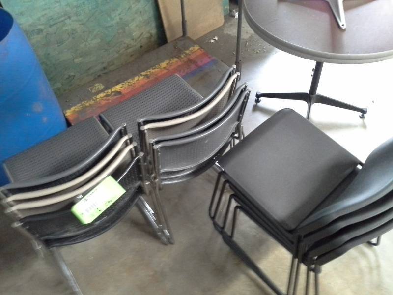 lot 1228 image: Lot of (12) Stacking Plastic Conference Chairs