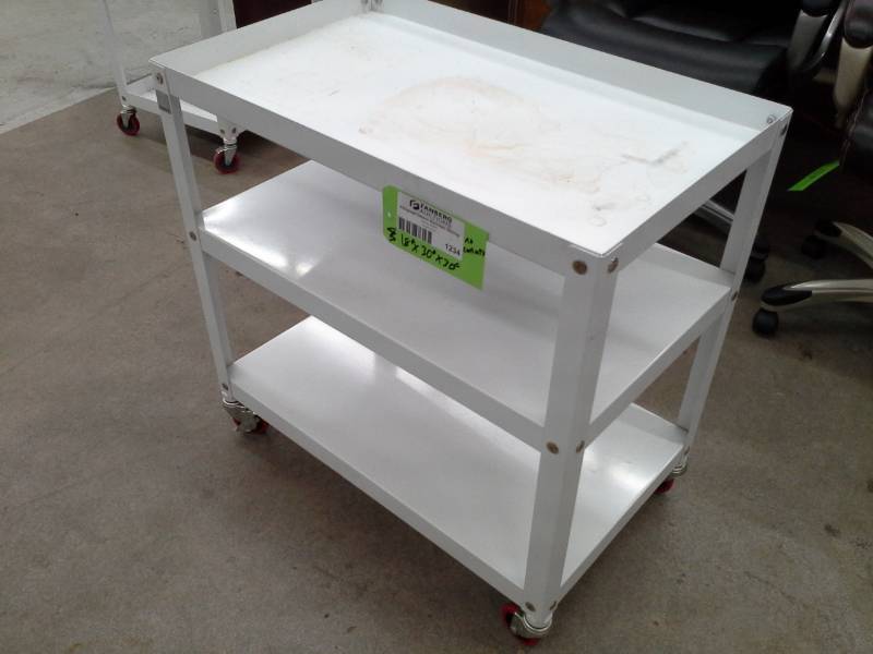 lot 1234 image: Rolling 3-Tier Metal Utility Cart