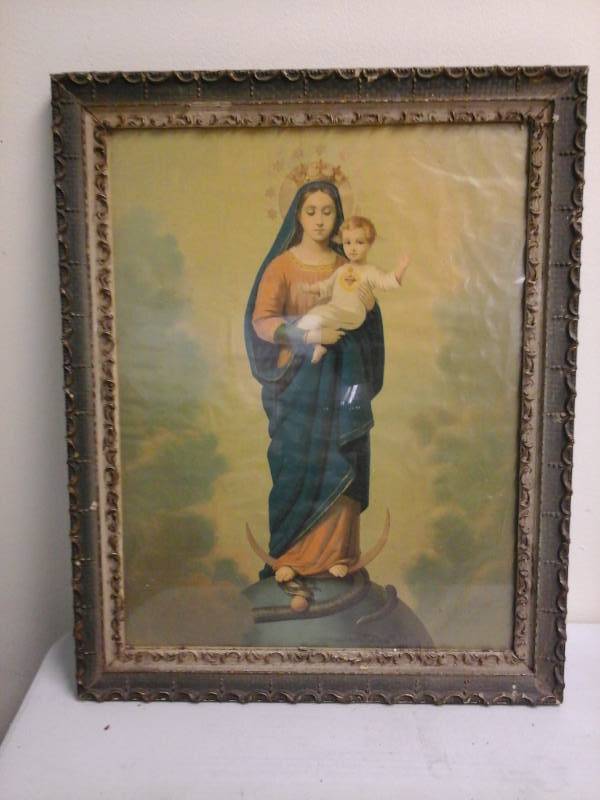 lot 921 image: Religious Decorative-Framed Wall Art