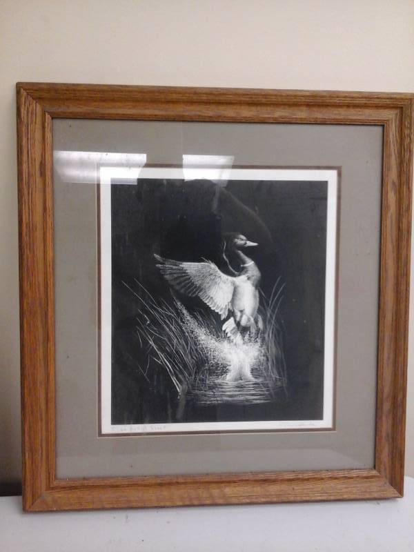 lot 925 image: Continental Wildlife Mallard by DJ Winkkula #5760 Artist Proof Signed Numbered Framed Matted Artwork