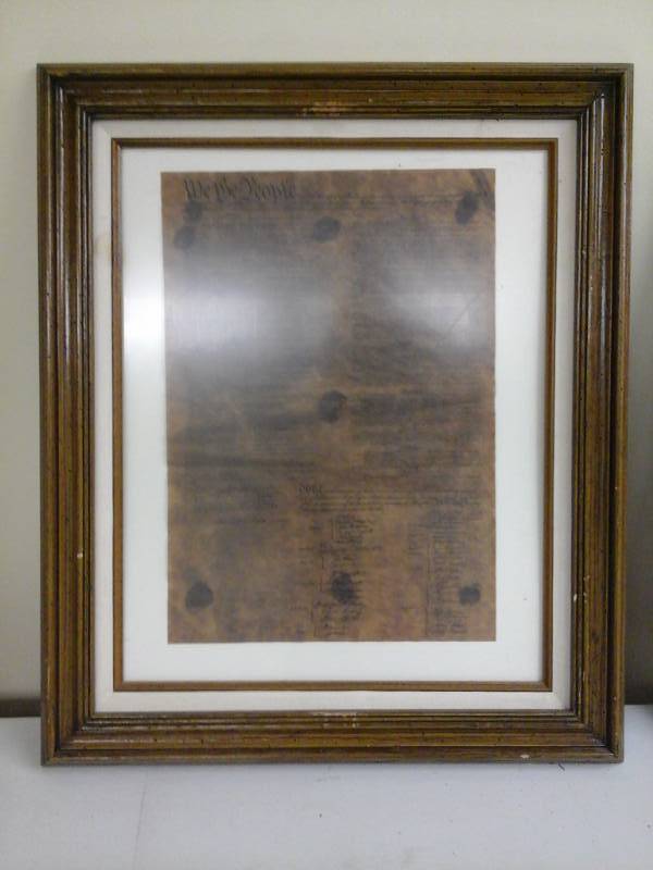 lot 933 image: Constitution Framed Matted Wall Art