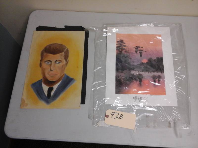 lot 938 image: Lot of (2) Tranquility by Jerry Raedeke #47750 Signed Numbered Artwork, Man Portrait Artwork