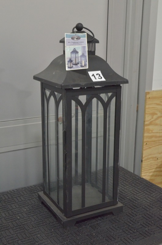 lot 13 image: HAMPTON BAY 30 in. Black Metal Lantern