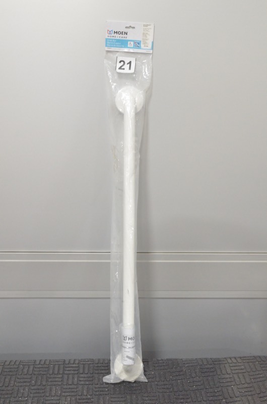 lot 21 image: MOEN 30 in. x 1-14 in. Concealed Screw BathroomShower Grab Bar in White