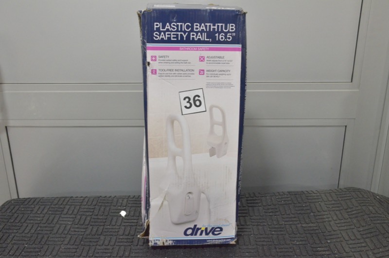 lot 36 image: DRIVE 16 in. x 1 in. Bath Shower Tub Grab Rail in White