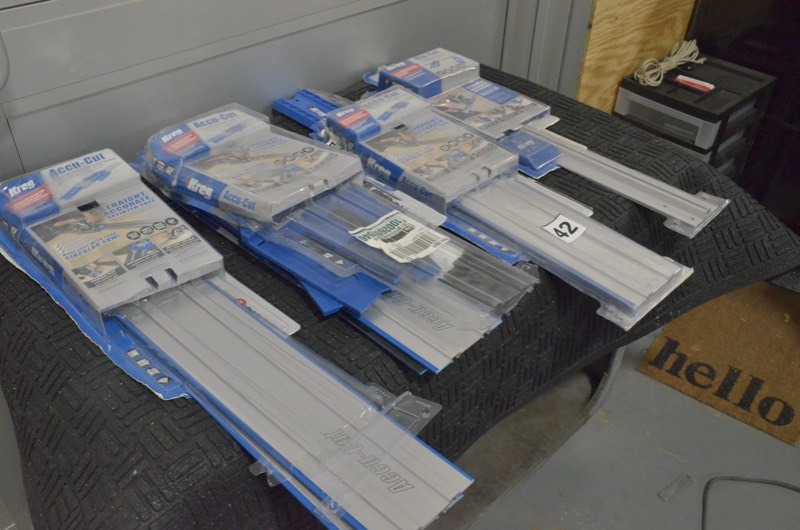 lot 42 image: KREG 48 in. Accu-Cut and Rip-Cut Aluminum Circular Saw Track- lot of 3 incomplete sets