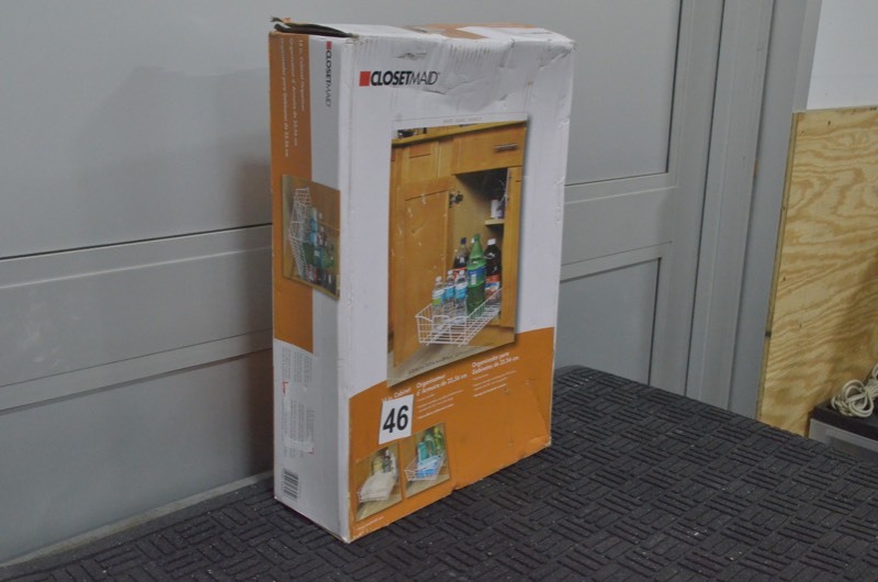 lot 46 image: CLOSET-MAID 13.5 in. x 20.5 in. x 5 in. Sliding Cabinet Organizer