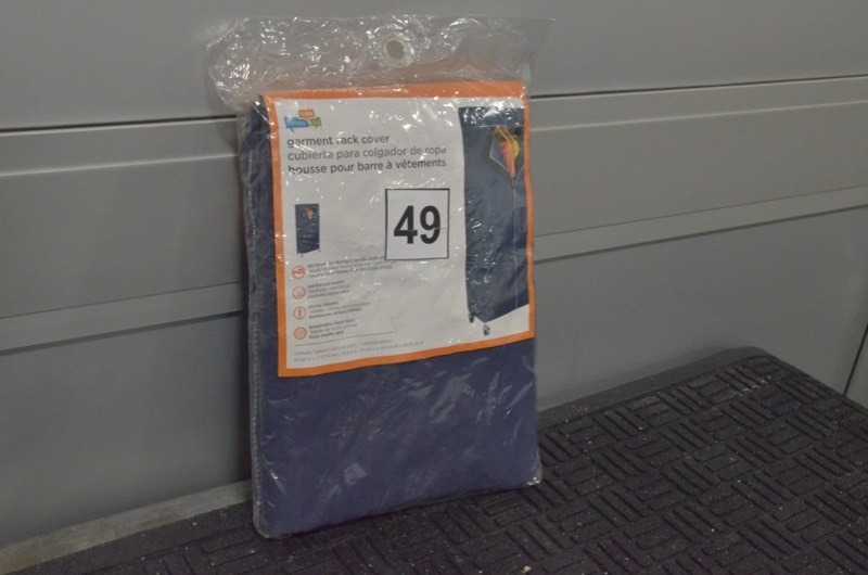 lot 49 image: HONEY-CAN-DO 35.83 in. x 73.2 in. Garment Rack Cover in Blue