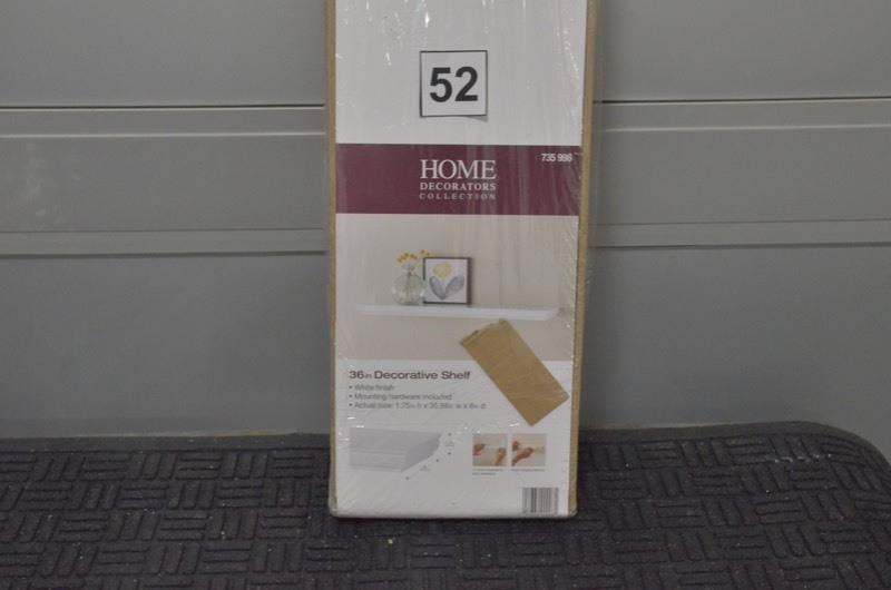 lot 52 image: HOME DECORATORS COLLECTION 36 in. Floating Shelf- White