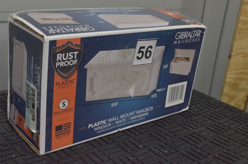 lot 56 image: GIBRALTAR Windsor Plastic White Wall-Mount Mailbox