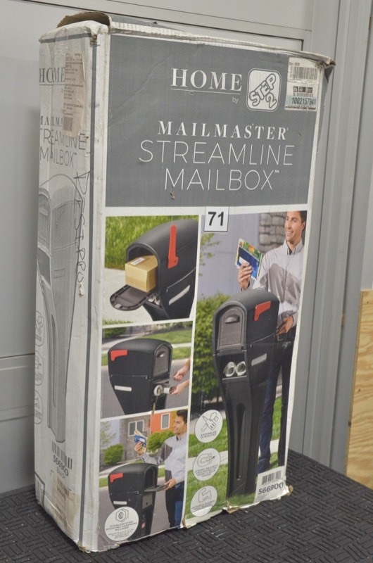lot 71 image: STEP2 Mail Master Streamline Black OverPost Mounted Plastic Mailbox