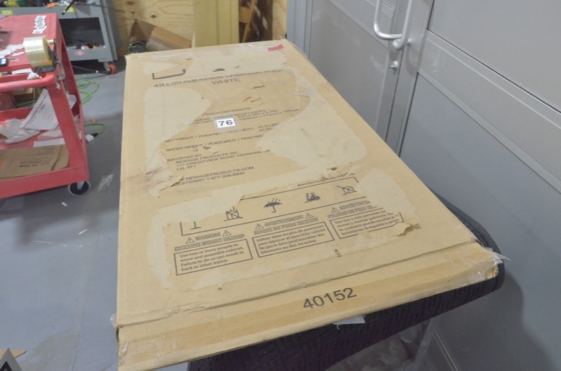 lot 76 image: NEWAGE 4 ft. x 8 ft. Heavy-Duty Overhead Garage Adjustable Ceiling Storage Rack in White
