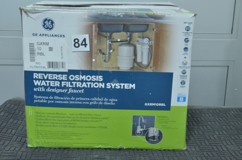 lot 84 image: GE Under Sink Reverse Osmosis Water Filtration System- Open Box