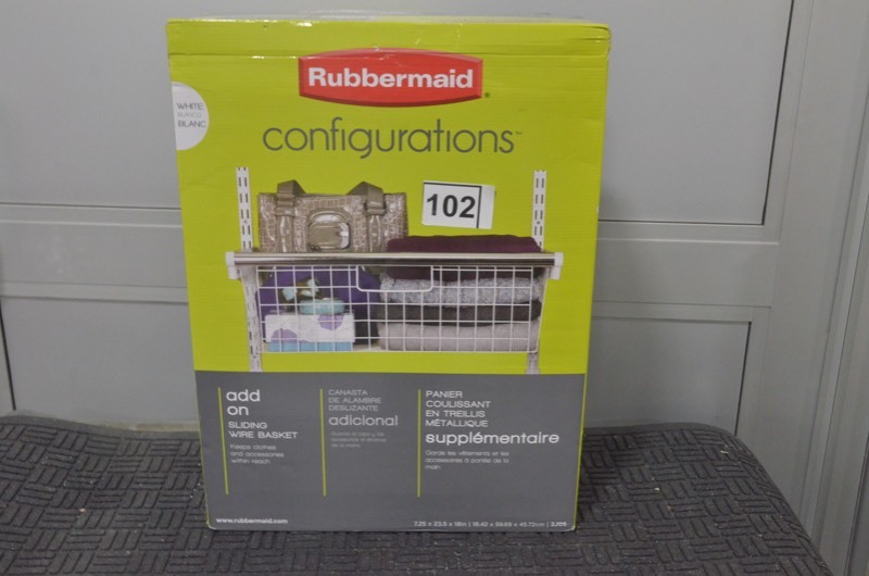 lot 102 image: RUBBERMAID Configurations Sliding wire basket add on