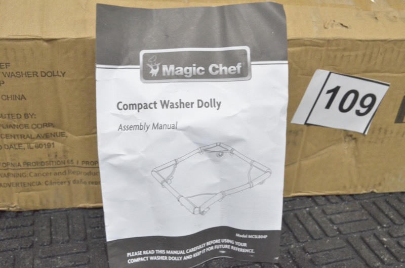 lot 109 image: MAGIC CHEF Adjustable Portable Compact Washer Dolly
