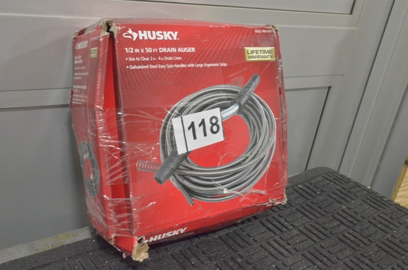 lot 118 image: HUSKY 12 in. x 50 ft. Drain Auger