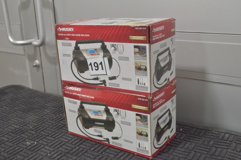lot 191 image: HUSKY ACDC Tire inflator pumps Pre-owned-Lot of 2