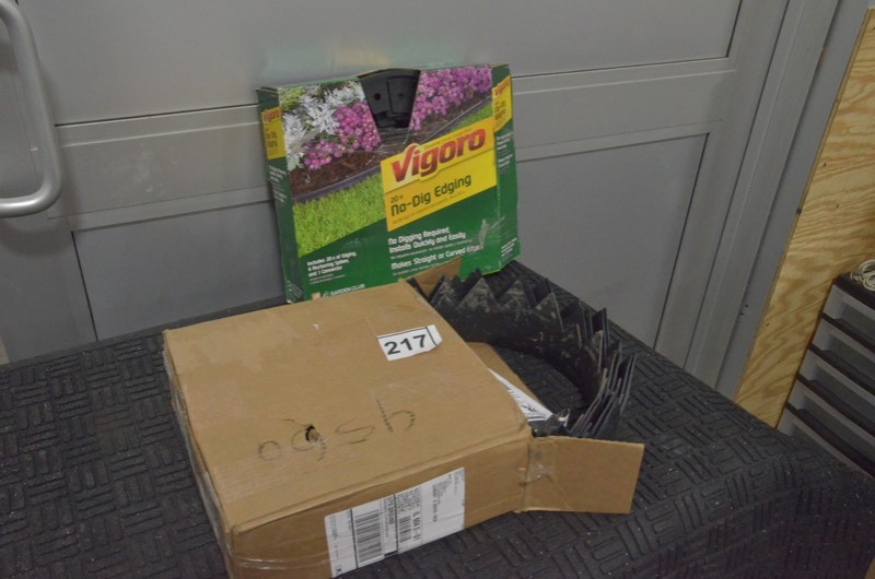 lot 217 image: LAND SHARK 20 ft. Pound-In Landscape Edging Project Kit (USED) VIGORO 20 ft. No-Dig Landscape Edging Kit