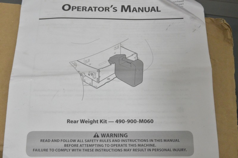 lot 227 image: MTD Genuine Factory Parts Suit Case Weight Starter Kit (OPEN BOX)