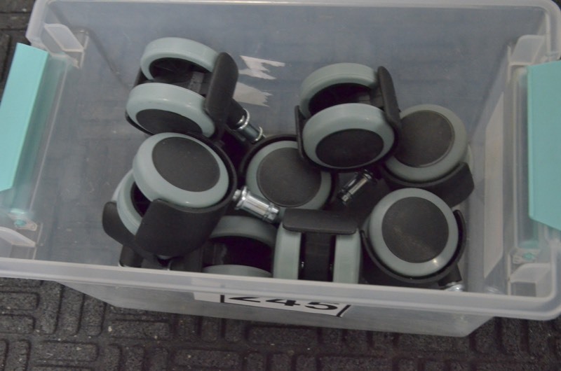 lot 245 image: Lot of 10 SlpiStick 2 in. Floor-Protecting Rubber Office Chair Caster Wheel