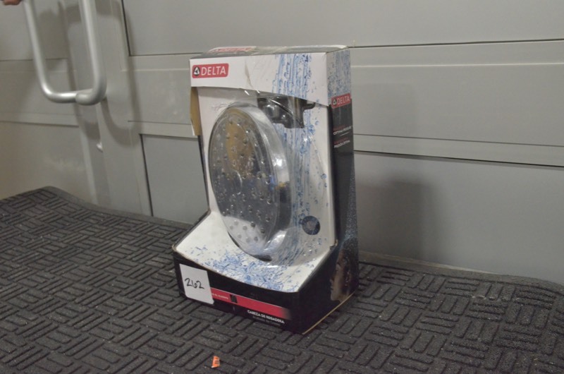 lot 262 image: DELTA 1-Spray 7-12 in. Fixed Shower Head in Chrome (USED)