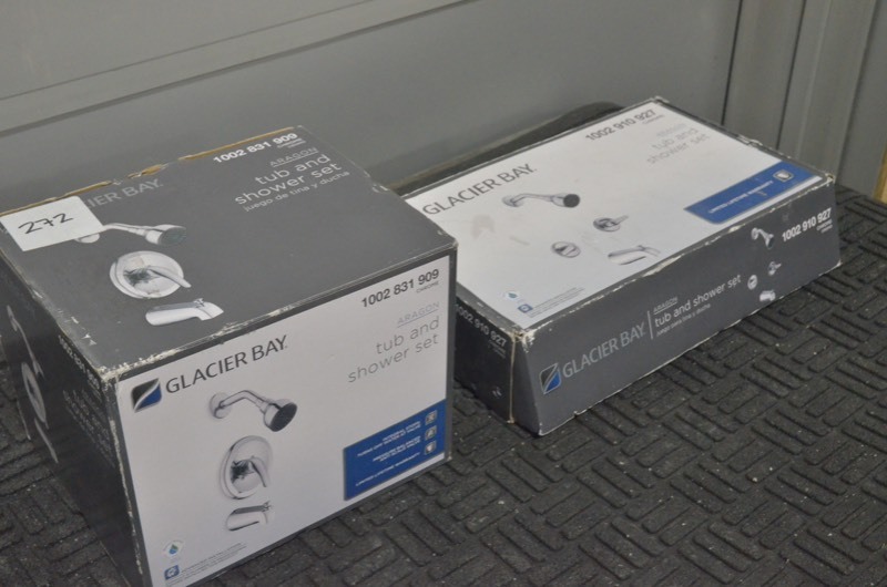lot 272 image: Lot of 2 GLACIER BAY Shower and Tub Set. (USEDMISSING PARTS)