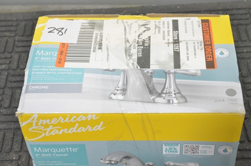 lot 281 image: AMERICAN STANDARD Marquette 4 in. Centerset 2-Handle Low Arc Bathroom Faucet in Polished Chrome