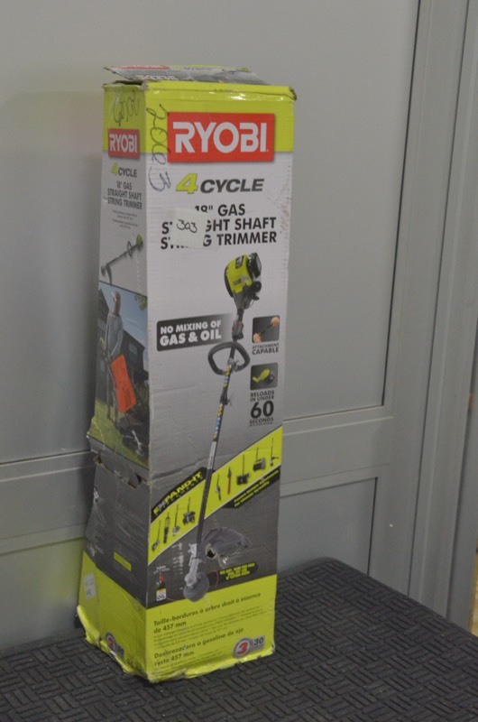 lot 303 image: RYOBI 4-Cycle 30cc Attachment Capable Straight Shaft Gas Trimmer