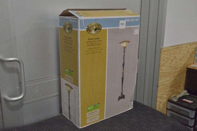 lot 305 image: HAMPTON BAY Title 20 71.7 in. Dark Oil Rubbed Bronze Torchiere LED Lamp
