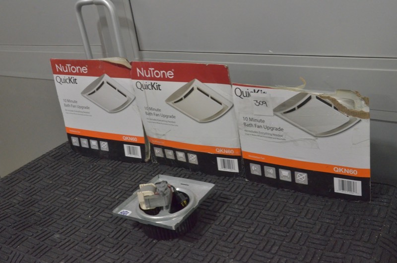 lot 309 image: Lot of 4 QUICKIT 10 Minute Bath Fan Upgrade (USEDOPEN BOX)