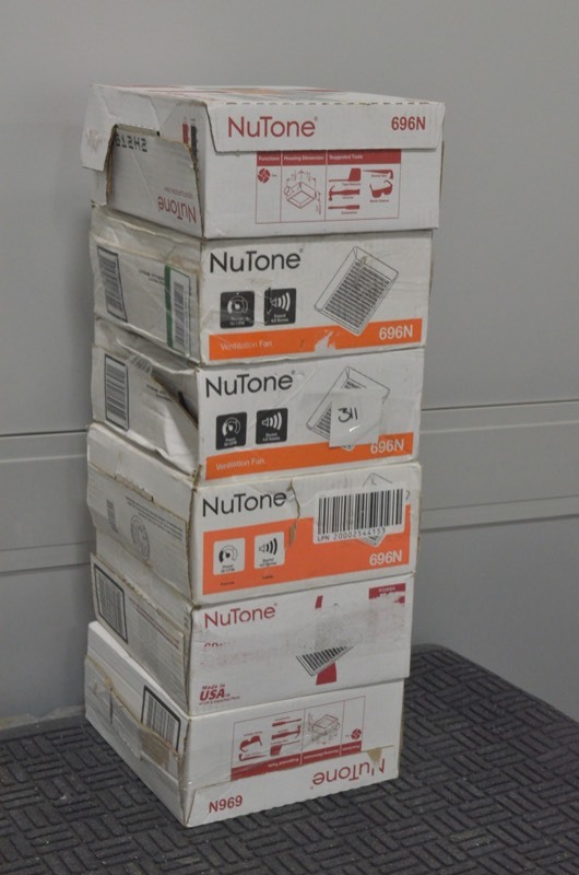lot 311 image: Lot of 6 NuTone 50 CFM WallCeiling Mount Bathroom Exhaust Fan (OPEN BOX UNINSPECTED)