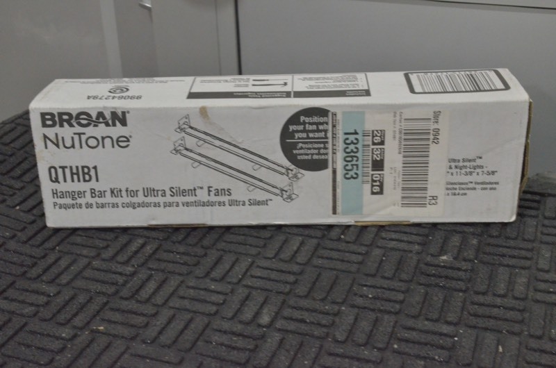 lot 312 image: Lot of 2 BROAN NuTone Hangar Bar Kit For Ultra Silent Fan