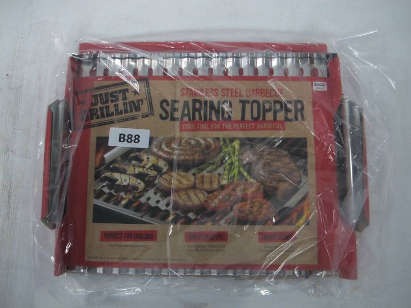 lot B88 image: Just Grillin Stainless Steel Barbecue Searing Topper - NEW