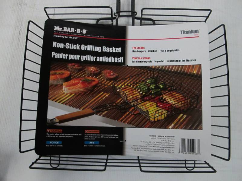 lot B98 image: Mr. Bar-B-Q Non-Stick Grilling Basket - NEW - Large
