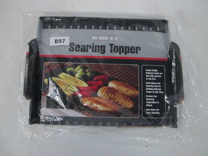 lot B97 image: Mr. Bar-B-Q Non-Stick Black Searing Topper - NEW