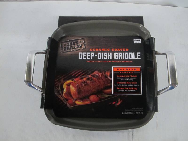 lot B76 image: Just Grillin Ceramic Center Deep Dish Griddle - NEW