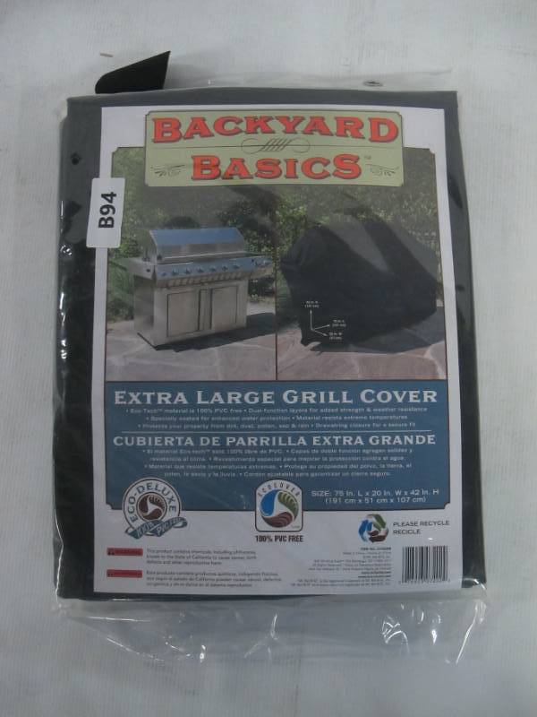 lot B94 image: Backyard Basics Extra Large Grill Cover - NEW