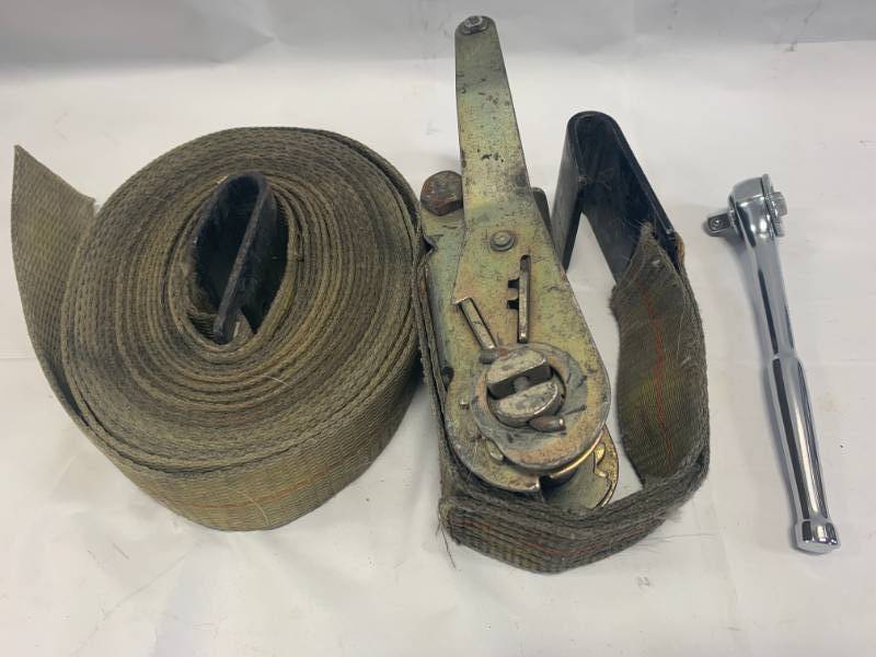 lot 29 image: Kinedyn Tie Down Strap & New Husky 38 Made in USA Ratchet
