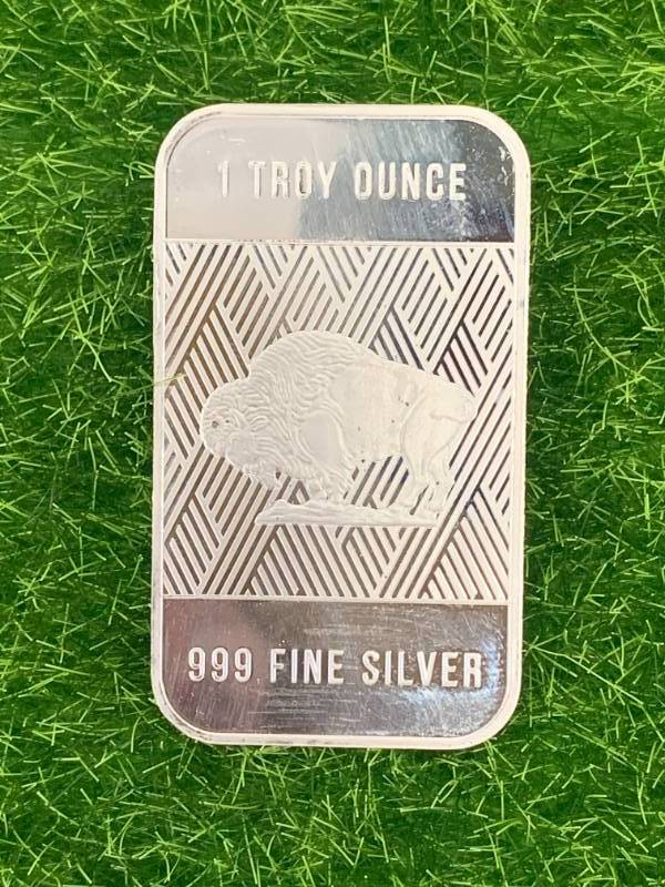 lot 36 image: 1oz .999 Bison  Sioux Silver Bar