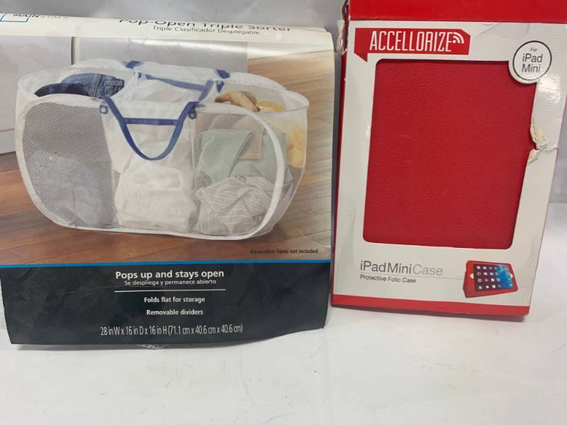 lot 47 image: Ipad Mini Case & Pop Up Laundry Bag