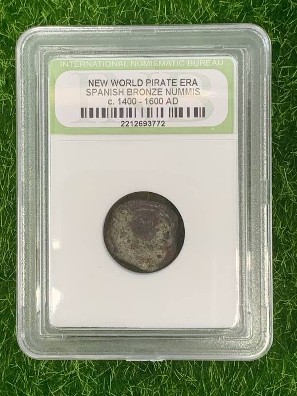 lot 53 image: Pirate Era Bronze Nummis Coin c.1400-1600 A.D.