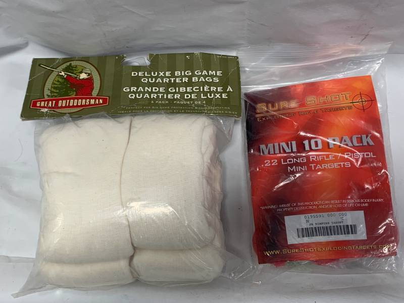 lot 76 image: Big Game Quarter Bags & Mini 10 Pack .22 Targets