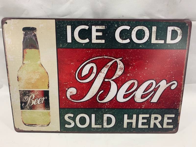 lot 78 image: Metal Beer Sign
