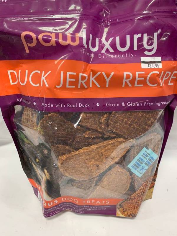 lot 91 image: Duck Jerky Dog Treats 2.5 Pounds  $24.95 at Costco
