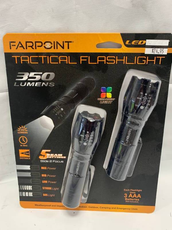 lot 94 image: Farpoint Tactical 5 Beam Setting Flashlights