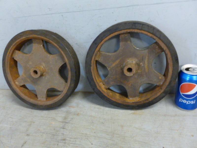lot 9 image: Vintage Railroad Cart Wheels